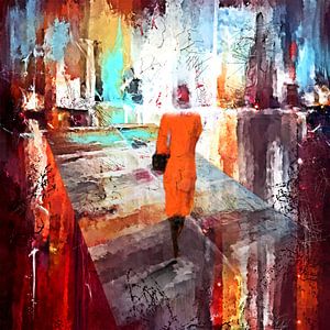 habillé en orange
