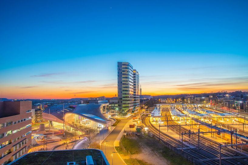 Arnhem Central Station as evening light falls by Patrick Oosterman