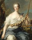 Jeanne-Antoinette Poisson, Markiezin van Pompadour als Diana de Jageres, Jean-Marc Nattier van Meesterlijcke Meesters thumbnail