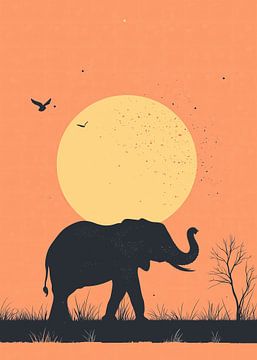 Olifant op de savanne van Andreas Magnusson