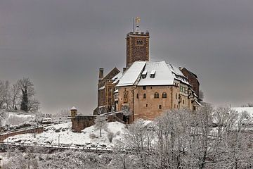 Wartburg Castle in the Thuringian Forest in winter by Roland Brack