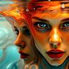 Portrait de femme sous l'eau Surréalisme sur AidasignArt