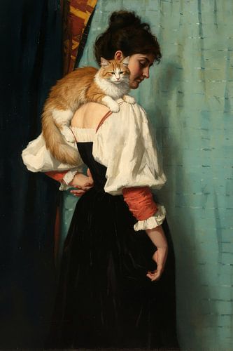 Victorian Lady with Cat no. 1