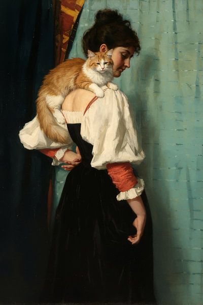 Viktorianische Dame mit Katze Nr. 1 von Studio BB