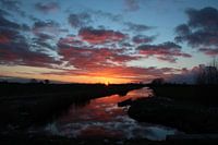Polder zonsondergang