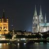 Vue nocturne de Cologne - Allemagne sur Jörg B. Schubert