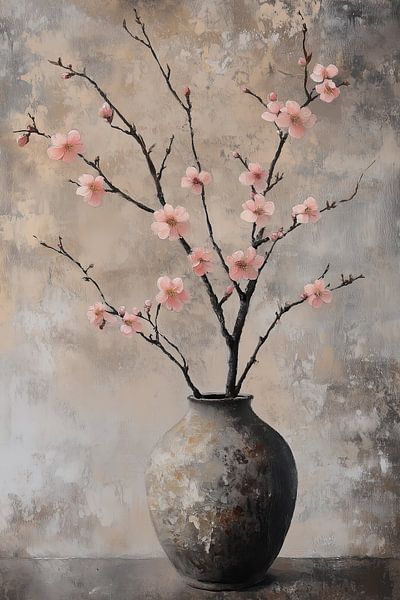 L'élégance en fleurs : une œuvre d'art classique de fleurs de prunier par Thea
