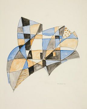Abstractie op basis van zeilen, V (1921) van David Kakabadze van Peter Balan