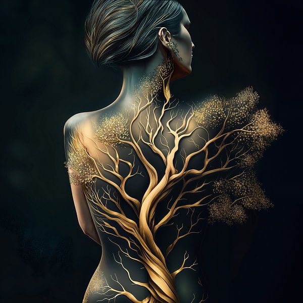 Symbiose entre l'homme et la nature. Femme par Anne Loos