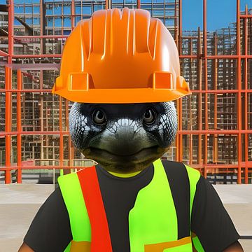 Schildpad als bouwvakker van Babetts Bildergalerie