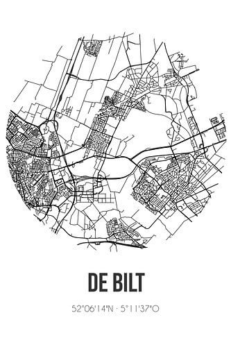 De Bilt (Utrecht) | Landkaart | Zwart-wit