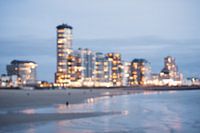Skyline van Vlissingen bij schemerlicht
