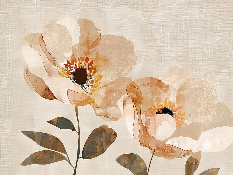 Flower painting | Serene Blossoms by Modern Collection