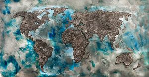 Weltkarte von Concrete von WereldkaartenShop