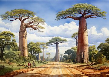 Madagaskar Landschap van Abstract Schilderij