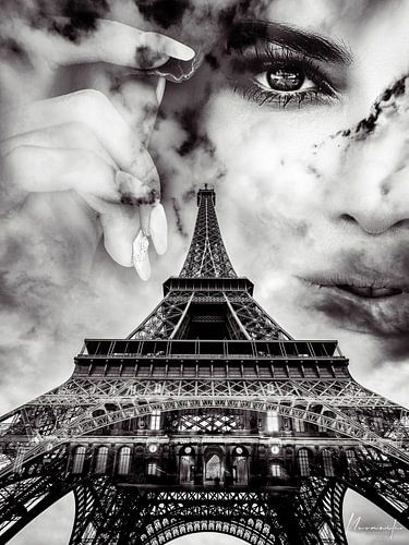 In ihren Augen verborgenes Verlangen (Eiffelturm, Paris)