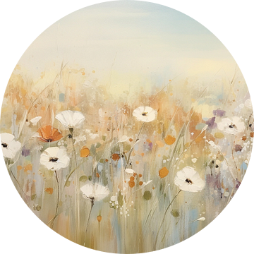 Bloemenveld naturel blauwoker van Bianca ter Riet