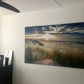 Kundenfoto: Sonnenuntergang über dem Strand von Ameland. von Karel Pops, auf leinwand