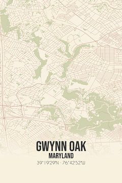 Alte Karte von Gwynn Oak (Maryland), USA. von Rezona