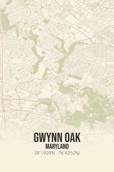 Vintage map of Gwynn Oak (Maryland), USA. by Prints of Place