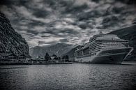 Cruiseship in norwegian fjord von Wim Scholte Miniaturansicht