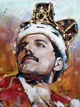 Freddie Mercury malerei von Jos Hoppenbrouwers