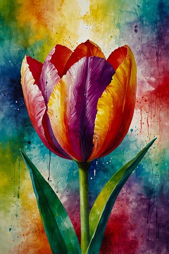 Abstract colourful tulip