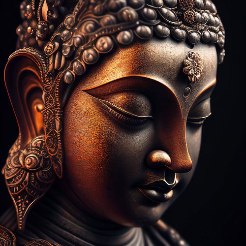 Boeddha beeld brons (portret)
