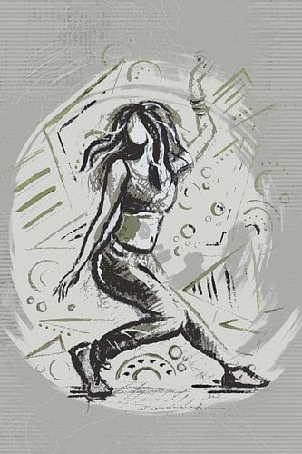 Jonge vrouw street dance optreden