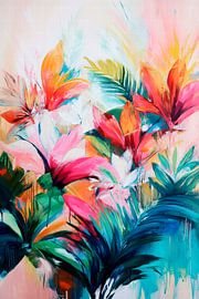 Colourful floral splendour - watercolour art by Poster Art Shop