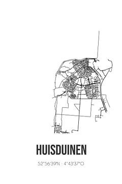 Huisduinen (Noord-Holland) | Landkaart | Zwart-wit van MijnStadsPoster