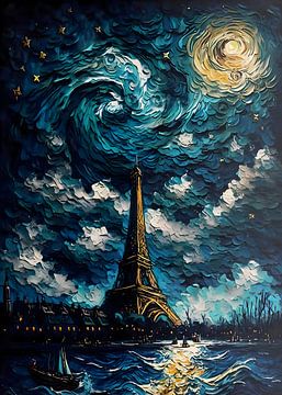 Lake at the Eiffel Tower by Pop Gabrini