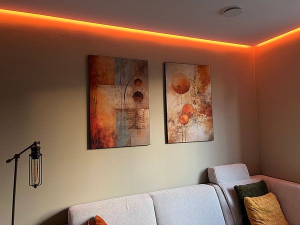 Customer photo: Abstract painting with round shapes in earth tones, minimalism by Joriali Abstract, on ArtFrame