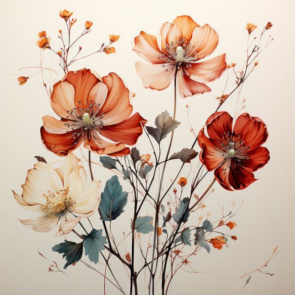 Blühende Blumen von New Future Art Gallery
