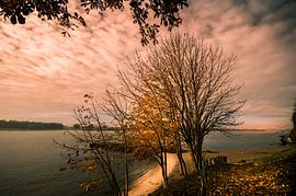 Sonnenuntergang über der Merwede von Bert-Jan de Wagenaar
