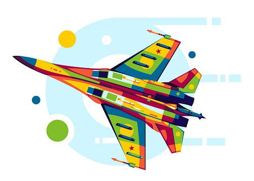 SU-35 Flanker-E in Pop Art