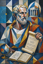 Peinture d'Aristote – Philosophie classique et patrimoine intellectuel sur Galerie Hoppenbrouwers