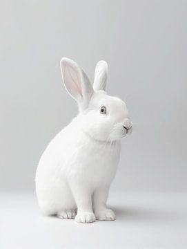 Pureté et innocence - Le lapin blanc sur Eva Lee