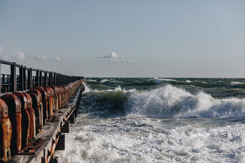 Waves hit the stieger Westkapelle by Percy's fotografie