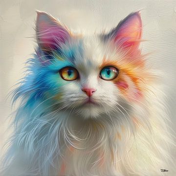 poes - kat met kleur van Gelissen Artworks