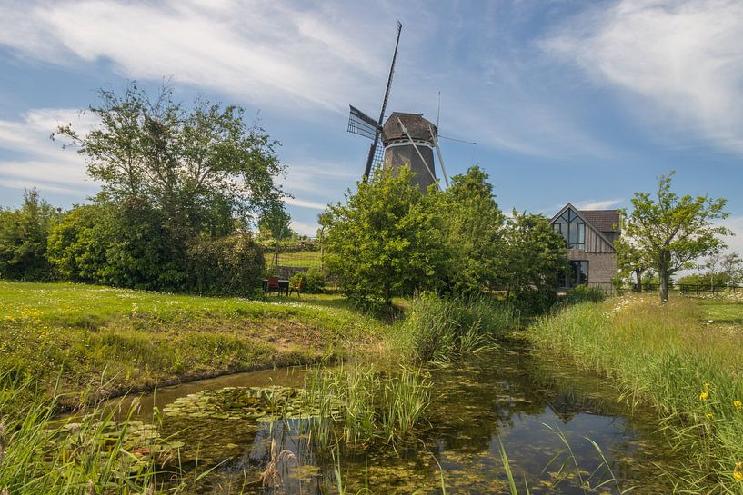 Garten der Mühle De Korenaar in Sexbierum von Meindert van Dijk