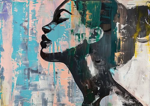 Frau Abstrakt | Abstrakte Frau mit Farbe