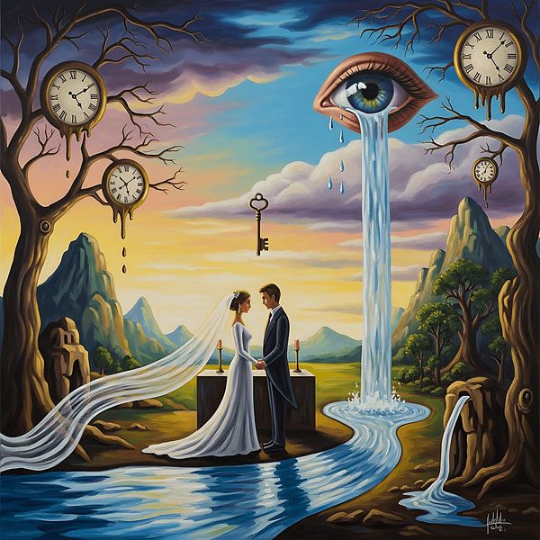 Ethereal Lovers in Surreal Dreams – Romantic Surrealism Art by Aden Pink Galerry