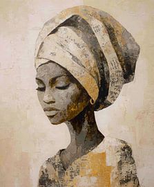 Dignified Silence - Portrait in Gold and Tradition by But First Framing