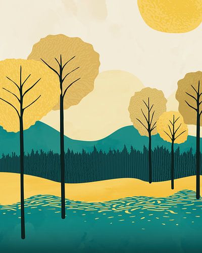 Bäume in der Sonne 2 abstrakte Landschaft