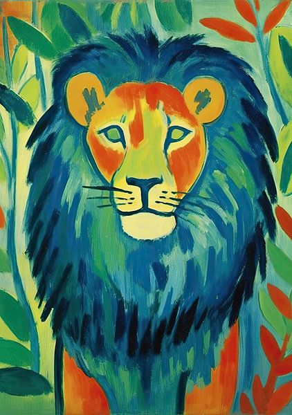 Lion poster art print painting wall art by Niklas Maximilian