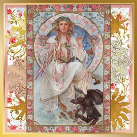 S.F. Remastered Version des Gemäldes von Josephine Crane Bradley als Slavia von Alphonse Mucha von Silver Fox Art Decor