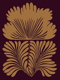 Retro Leaves | Gold | Illustration by Jansje Kamphuis