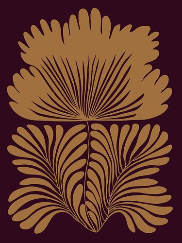 Retro Bladeren | Goud | Illustratie