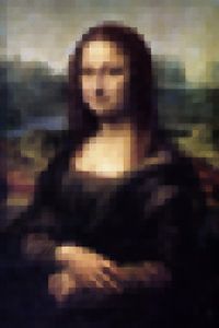 Mona Lisa mit Blöcken